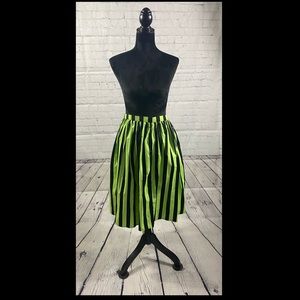 Unique vintage green and black striped skirt
